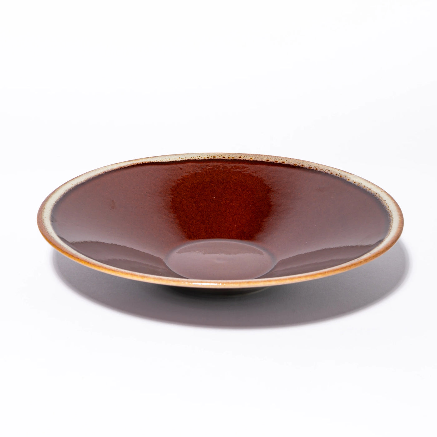 Tsukamoto Mashiko Ware SABI Flat Bowl Large Amber