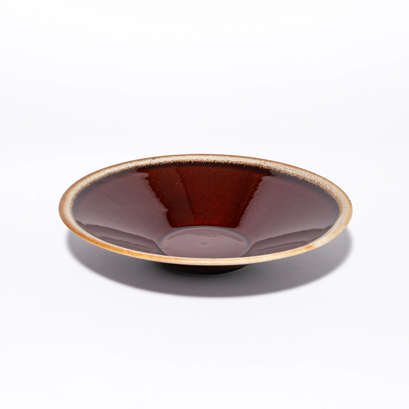Tsukamoto Mashiko Ware SABI Flat Bowl Medium Amber