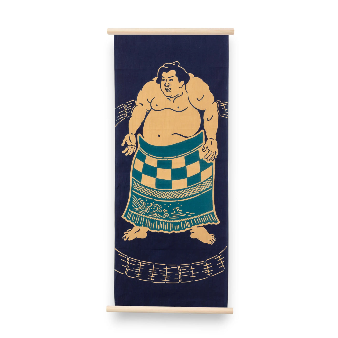 Rienzome Dohyo-iri Sumo Ceremony Tenugui and Display Rods Set