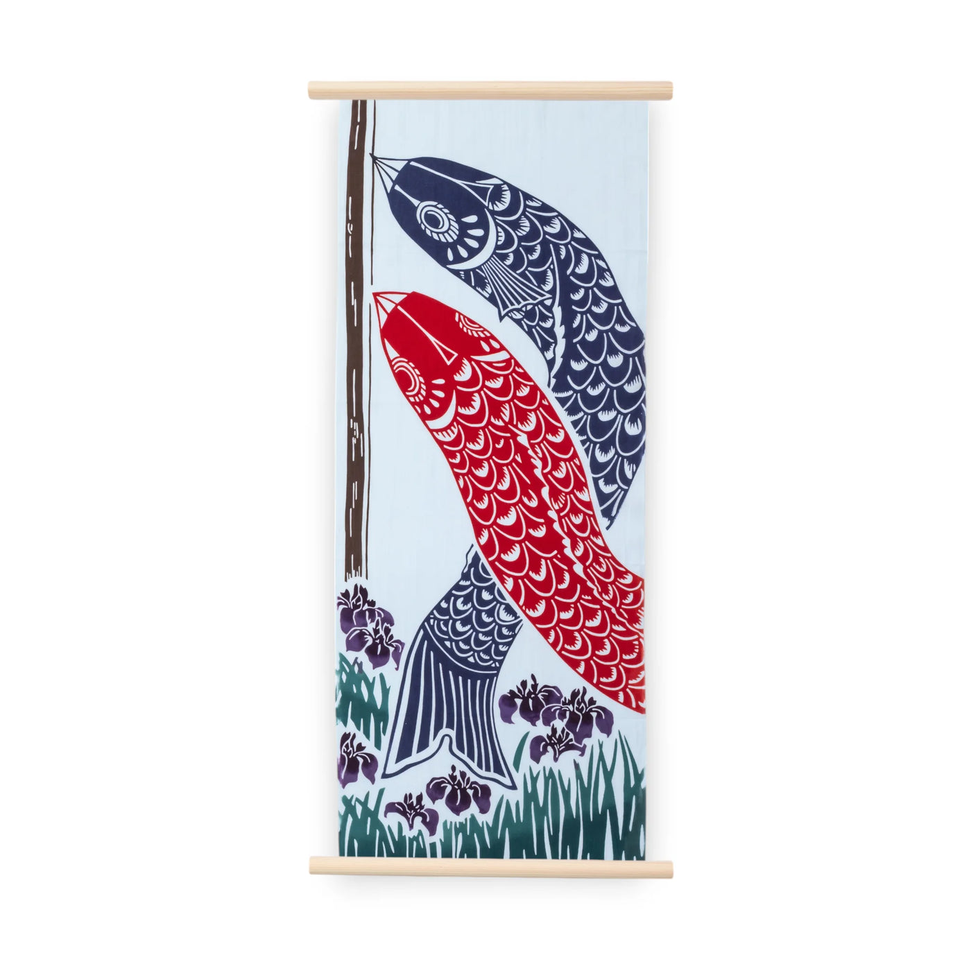 Rienzome Koinobori Carp Streamer Tenugui and Display Rods Set